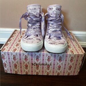 LoveShackFancy Purple Floral Sneakers